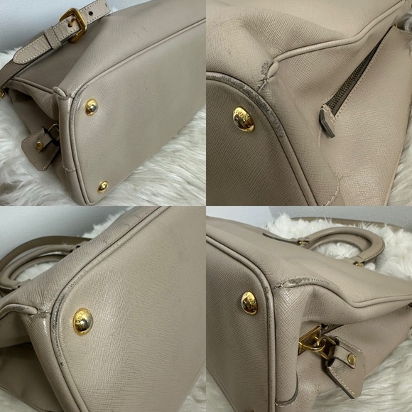 💯Authentic Prada tote Beige Leather bag🍀 - Picture 10 of 17